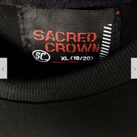 Sacred Crown Boys White Red Sweatshirt Jumper Tops - Picture 2 of 4